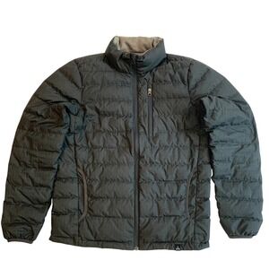 Prana Collared Down Jacket Men S Gray 650 Fill Puffer Breathe Houndstooth